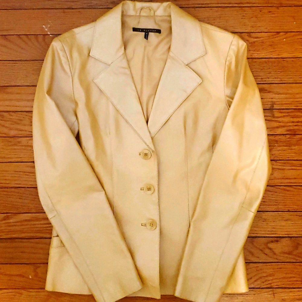 In Suede Gold Metallic Jacket